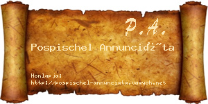 Pospischel Annunciáta névjegykártya